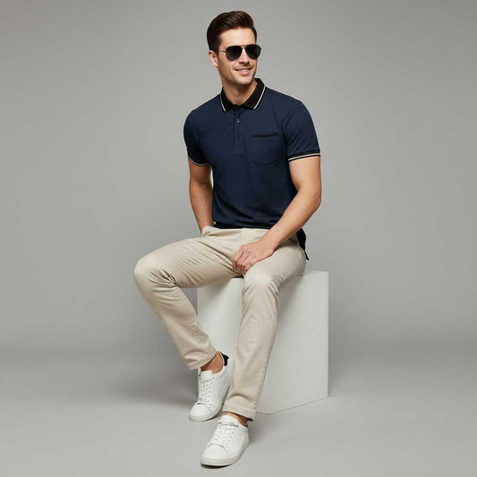 Elegant Men's Polo Shirt | Classic Fit Casual Wear