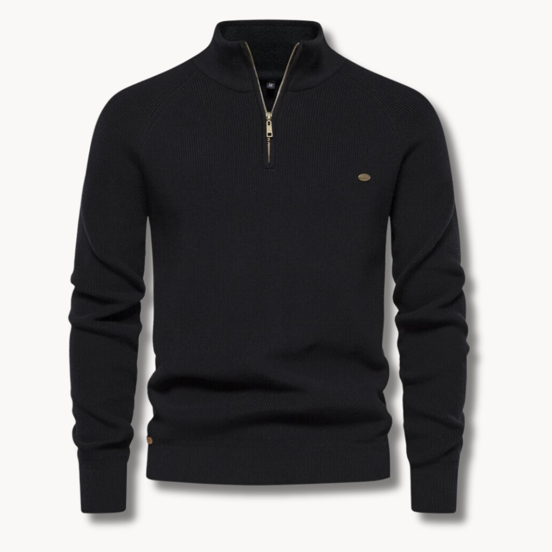 Men's Half Zip Sweater | Slim Fit Knitted Jumper 1