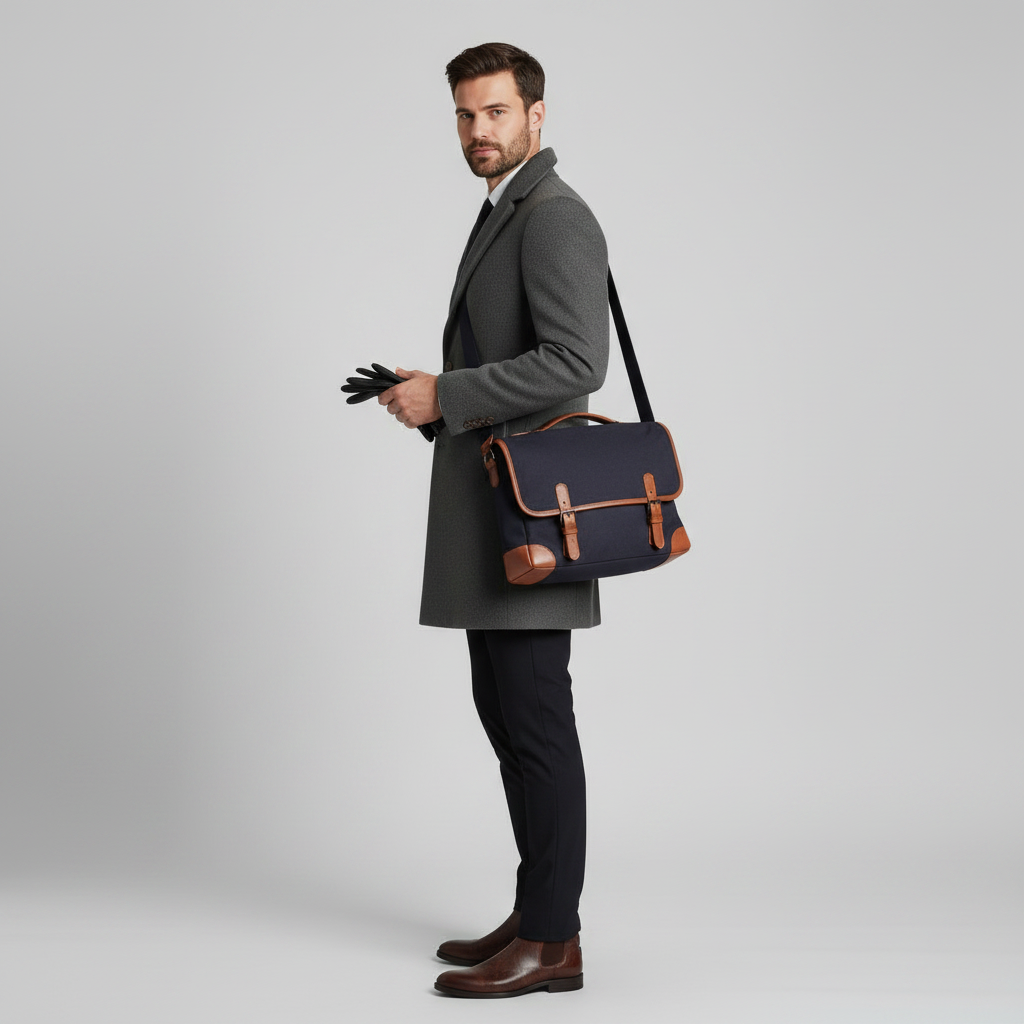 Men's Long Overcoat | Stylish Notched Lapel Design