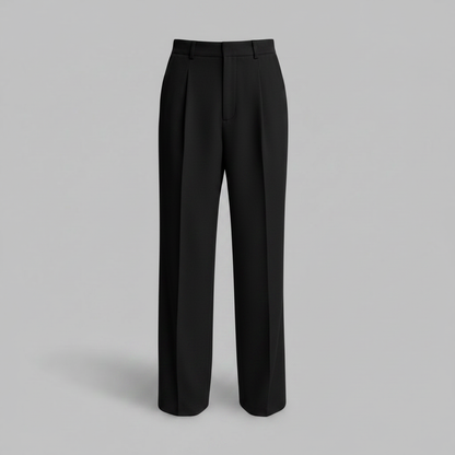 Men's Straight Fit Pleated Trousers | Modern Formal Pants