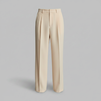 Men's Straight Fit Pleated Trousers | Modern Formal Pants