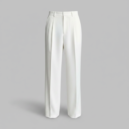 Men's Straight Fit Pleated Trousers | Modern Formal Pants