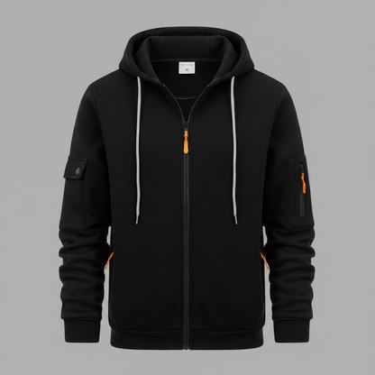 Men's Utility Hoodie | Casual Sweatshirt with Zip Closure