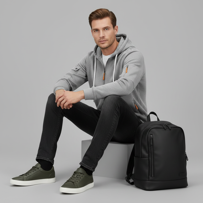 Men's Utility Hoodie | Casual Sweatshirt with Zip Closure