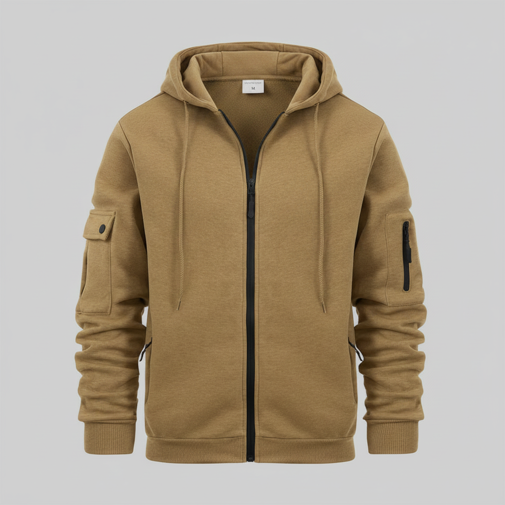 Men's Utility Hoodie | Casual Sweatshirt with Zip Closure
