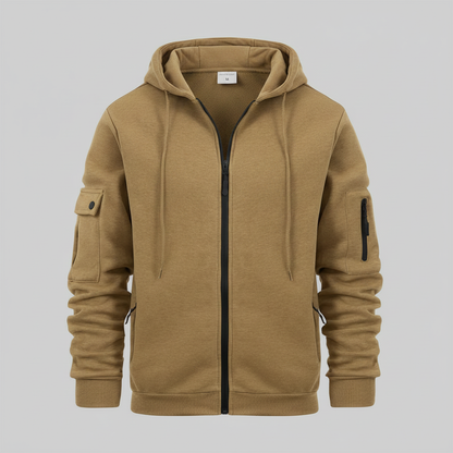 Men's Utility Hoodie | Casual Sweatshirt with Zip Closure