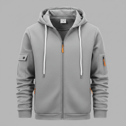 Men's Utility Hoodie | Casual Sweatshirt with Zip Closure