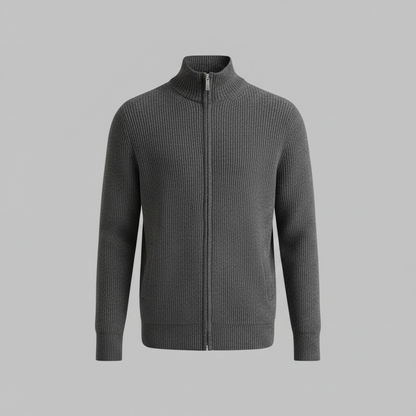 Men's Zip Up Cardigan | Slim Fit Ribbed Knit Sweater