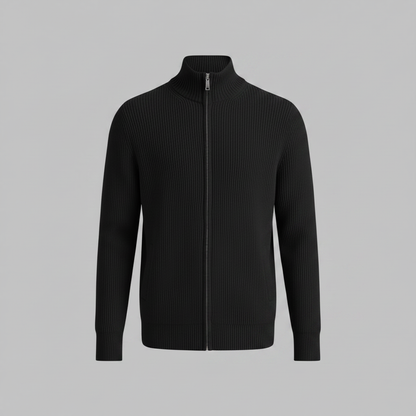 Men's Zip Up Cardigan | Slim Fit Ribbed Knit Sweater